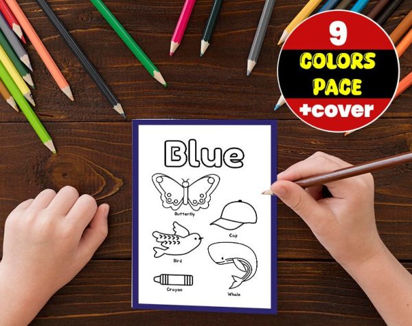 Learn colors for children - Pre -school learning - Download coloring book directly - ready to print