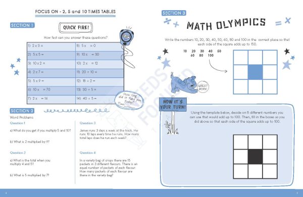The Fun Times Tables workbook for children (7-9 years): Fascinating exercises for multiplying and sharing for the daily calculations Paperback