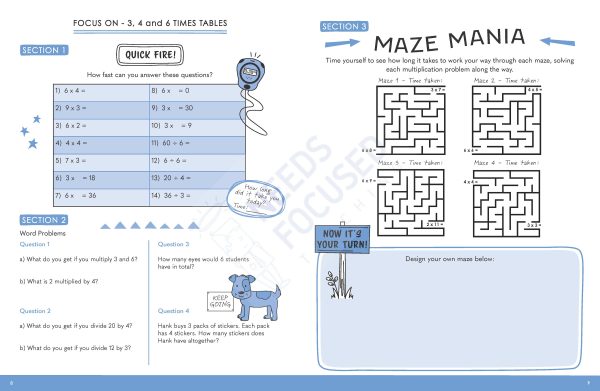The Fun Times Tables workbook for children (7-9 years): Fascinating exercises for multiplying and sharing for the daily calculations Paperback