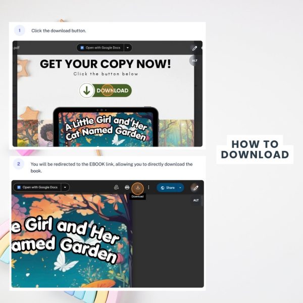 A little girl and her cat named Garden |Digital Story Book for Children |Digital copy Download/PrintableChildren's storyEducational