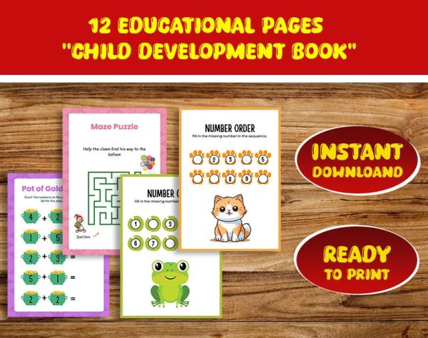 Activity book with 1-20 figures - Pre -school learning - Activity book for children - Direct download book - ready to print