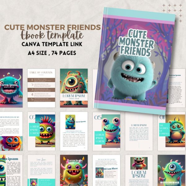 Children's story books and e-book template, children's books, editable children's e-book, Our, editable in Canva, e-book template