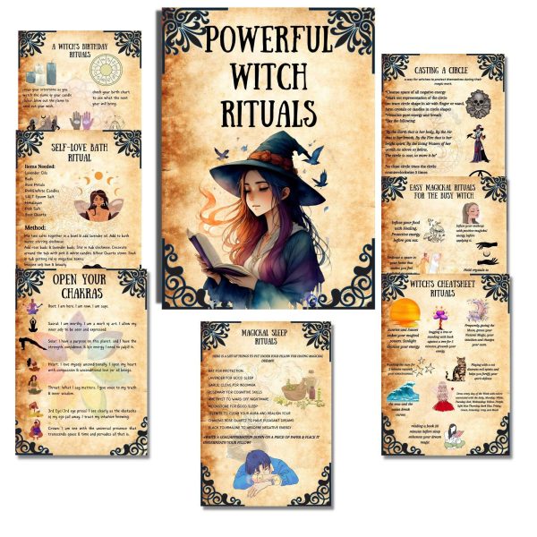 Witchcraft Rituals Grimoire pages, Printable book of shadows, witch rituals, Wicca, Pagan, Baby Witch Basics, Bos pages