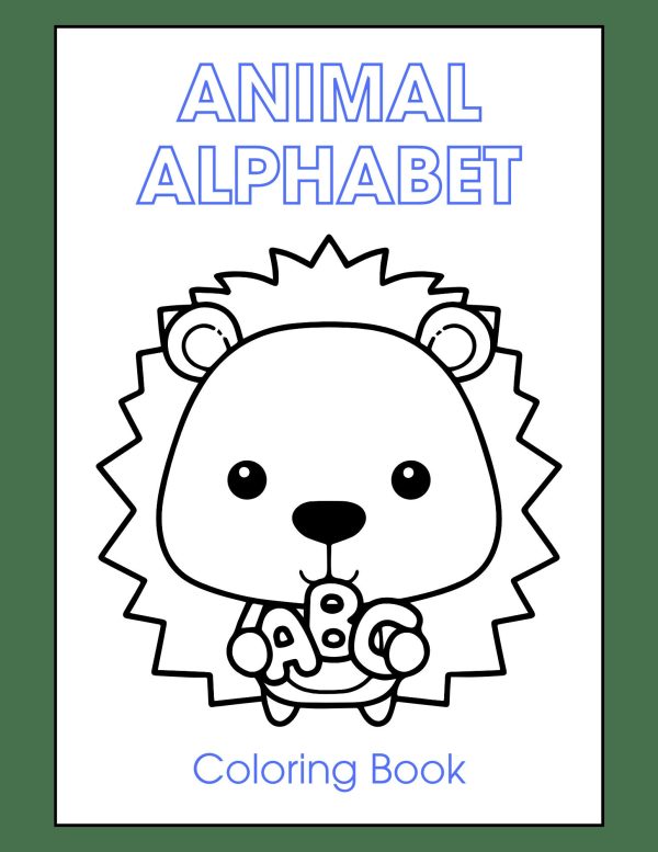 Children alphabet coloring book digitally ready to print