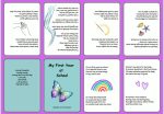 US - My first year at school (mommy to child/purple) A foldable booklet in pocket size for your child who goes to school