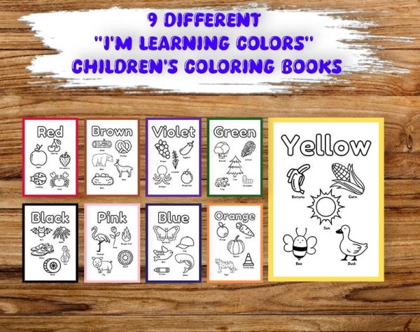 Learn colors for children - Pre -school learning - Download coloring book directly - ready to print