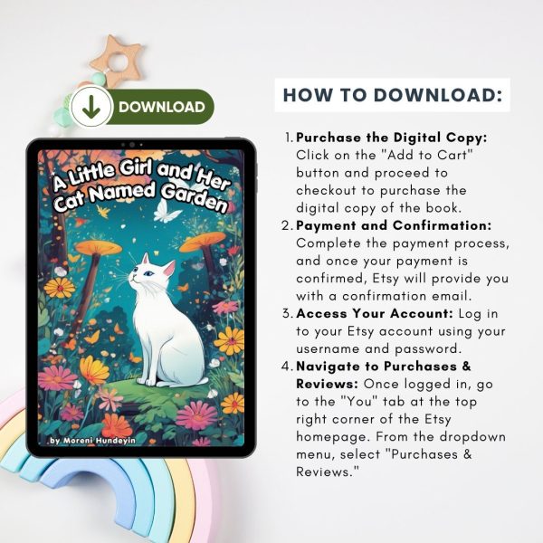A little girl and her cat named Garden |Digital Story Book for Children |Digital copy Download/PrintableChildren's storyEducational