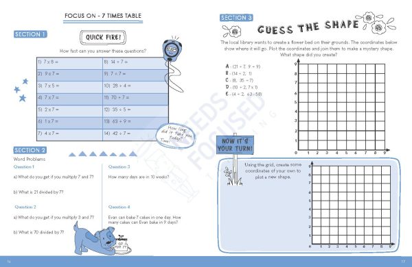 The Fun Times Tables workbook for children (7-9 years): Fascinating exercises for multiplying and sharing for the daily calculations Paperback