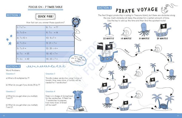 The Fun Times Tables workbook for children (7-9 years): Fascinating exercises for multiplying and sharing for the daily calculations Paperback