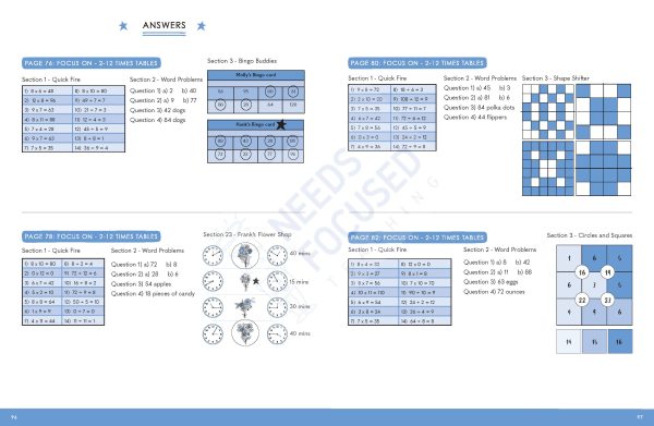 The Fun Times Tables workbook for children (7-9 years): Fascinating exercises for multiplying and sharing for the daily calculations Paperback