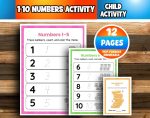 Activity book with 1-20 figures - Pre -school learning - Activity book for children - Direct download book - ready to print