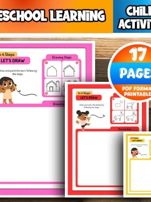 Pre -school learning - Development of handicrafts - Activities book for children - Download coloring book directly - ready to print