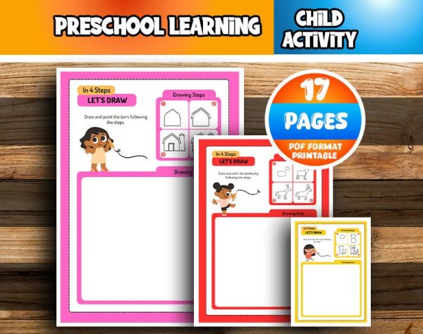 Pre -school learning - Development of handicrafts - Activities book for children - Download coloring book directly - ready to print