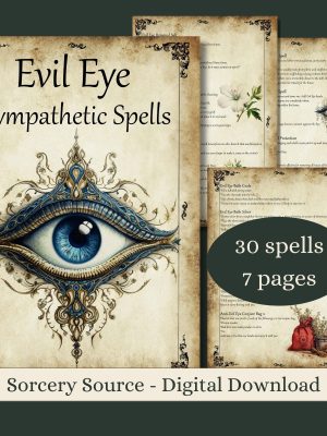 Angry eye sympathetic spells, book of shadows grimoire printable, forest witchcraft pages