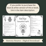 Angry eye sympathetic spells, book of shadows grimoire printable, forest witchcraft pages