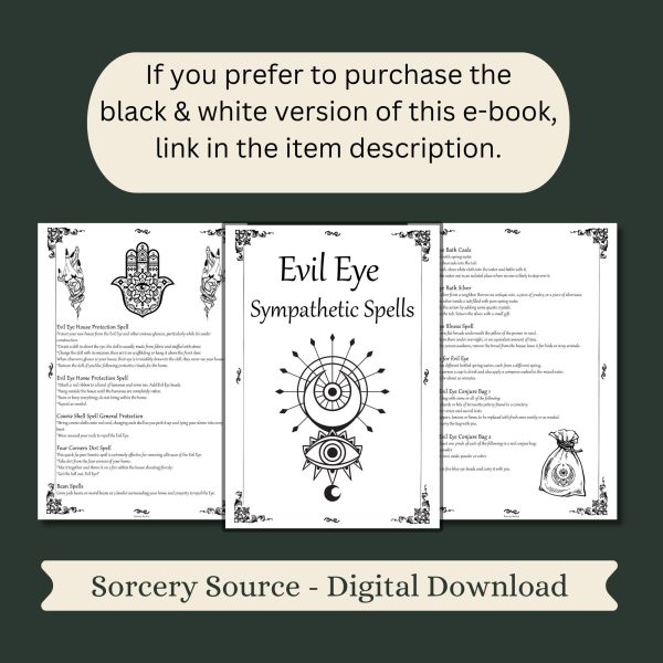 Angry eye sympathetic spells, book of shadows grimoire printable, forest witchcraft pages