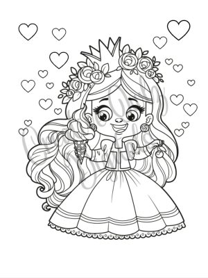 Pretty Princess Coloring Pages; Princess Coloring Pages;  Fun Coloring Book for Young Kids;