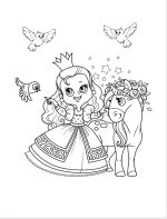 Pretty Princess Coloring Pages; Princess Coloring Pages;  Fun Coloring Book for Young Kids;