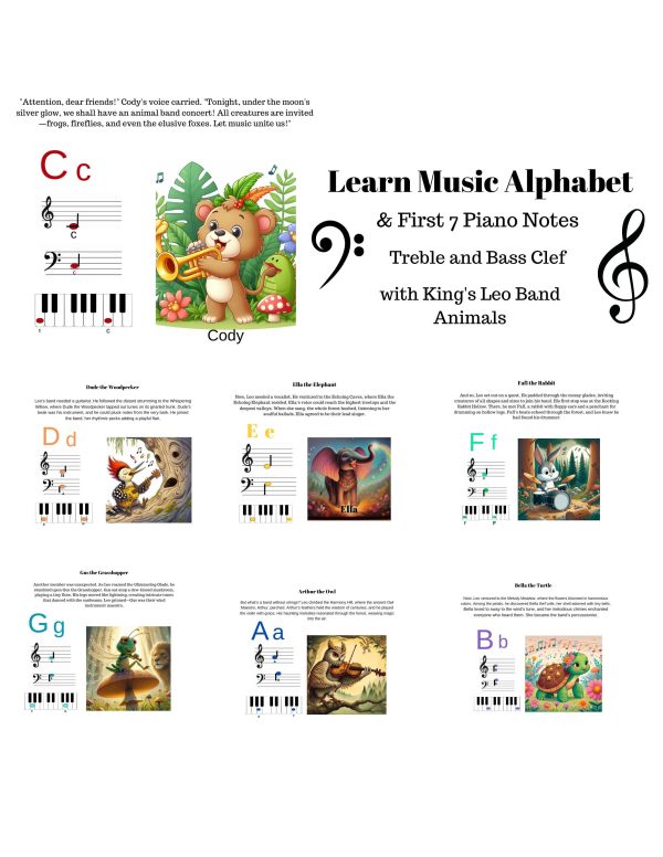 Set of 3 Children's Books Musical Education Leo's Pet Forest Motivating Quotes Music Theory Music Alphabet Instruments