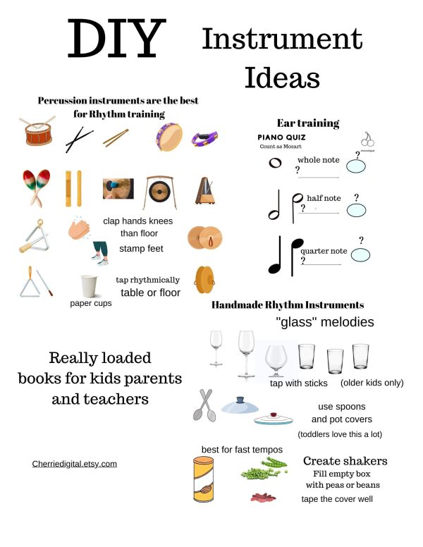 Set of 3 Children's Books Musical Education Leo's Pet Forest Motivating Quotes Music Theory Music Alphabet Instruments