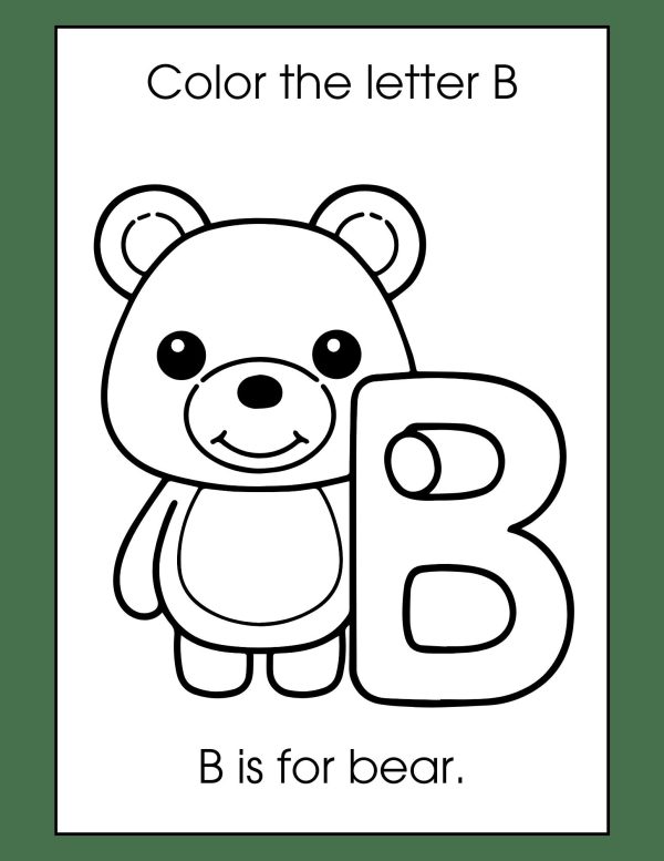 Children alphabet coloring book digitally ready to print