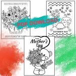 Coloring book, Mother's Day design, colored coloring book pages, Mother's Day Colorbook, Digital Download, PDF Instant Dowload, 10 pages PDF