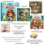Set of 3 Children's Books Musical Education Leo's Pet Forest Motivating Quotes Music Theory Music Alphabet Instruments