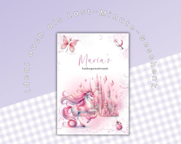 Print template Friends book Eenhoorn - Friendship of Kleuterchool - Friends book to print yourself - Friends book pages - Friends cards -